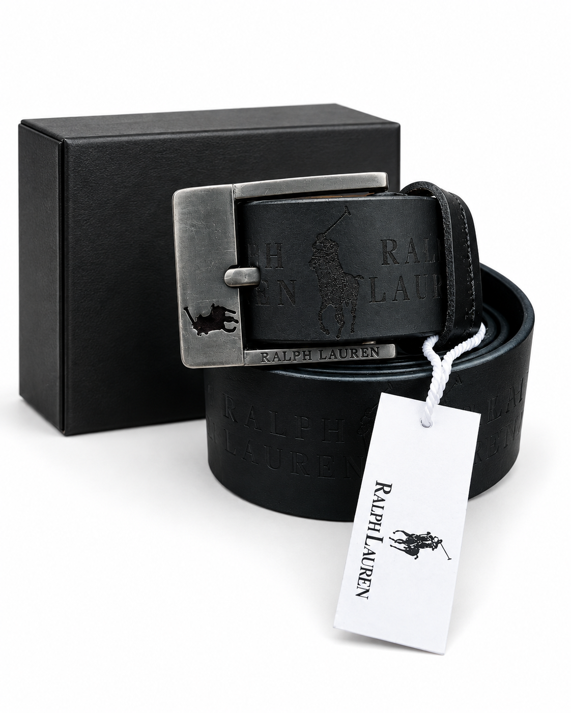 Ralph Lauren Classic Black Leather heavy Buckle Belt
