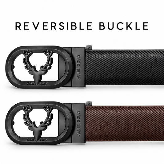 Allen Solly-Inspired Reversible Belt – Matte Black Buckle