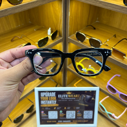 Gentle Monster Transparent Lens [ South Side 01 ] Acetate Square Glasses in Black 48-22-152