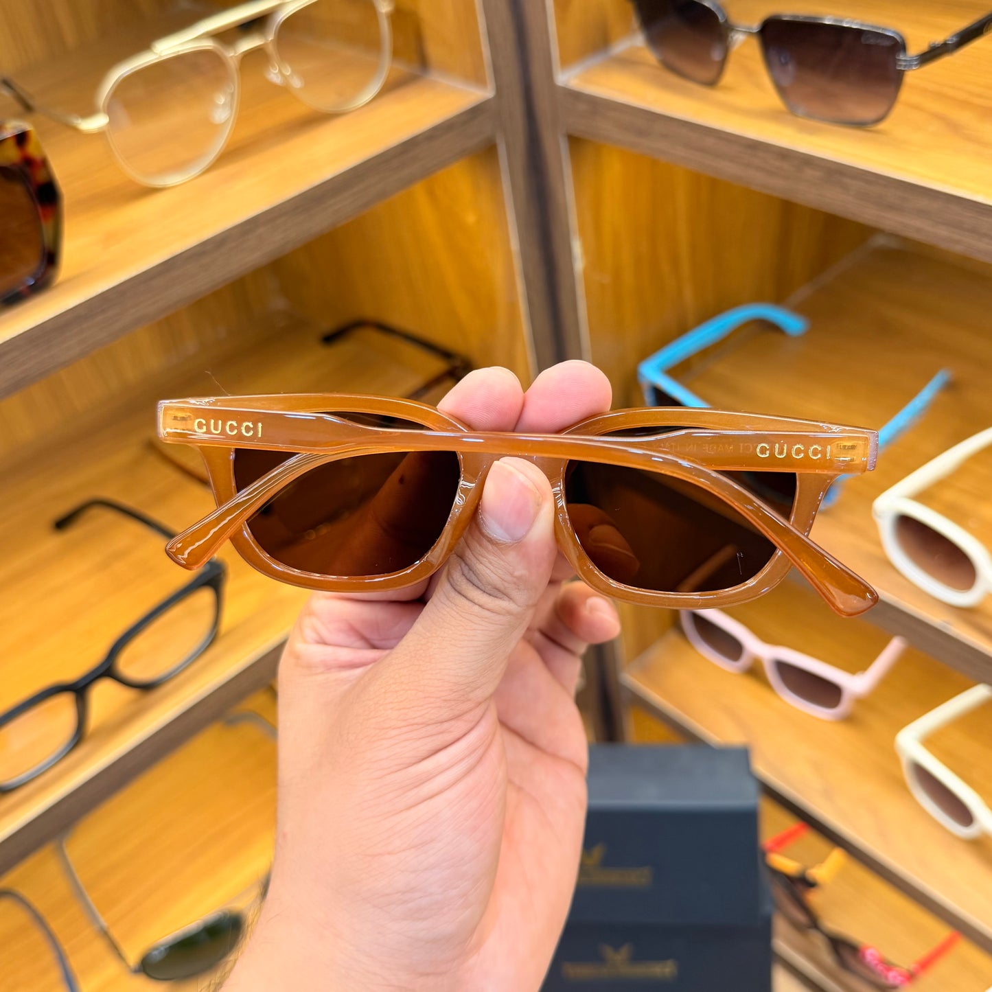 Gucci Orange Stylish Transparent Frame Premium Sunglasses