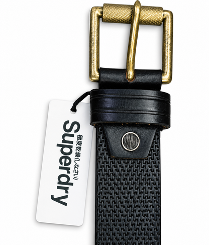 Superdry Textured Brown Leather Belt