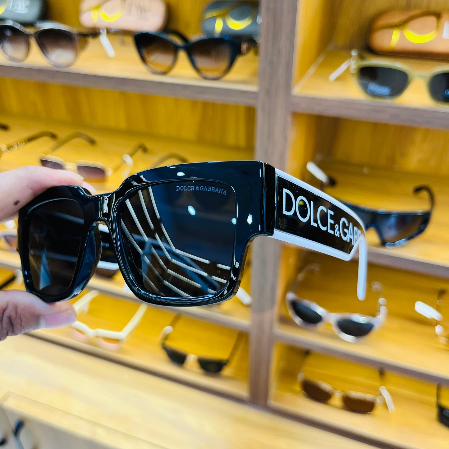 D&G Black-White Premium Sunglasses