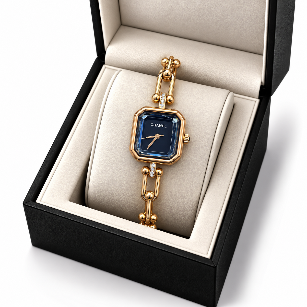 Chanel Midnight Gold-Tone Statement Bracelet Watch