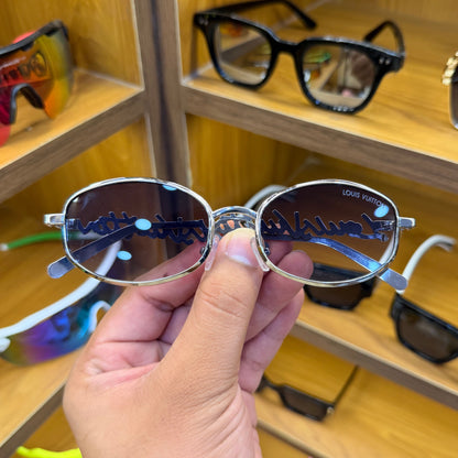 LV Oval Silver-Black (LV Arms) Premium Sunglasses