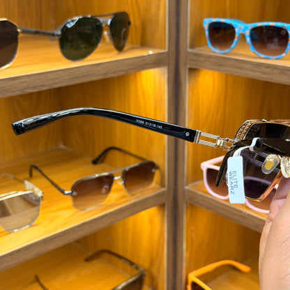 BALMAIN 5G68 Black Golden Metal Frame Premium Sunglasses