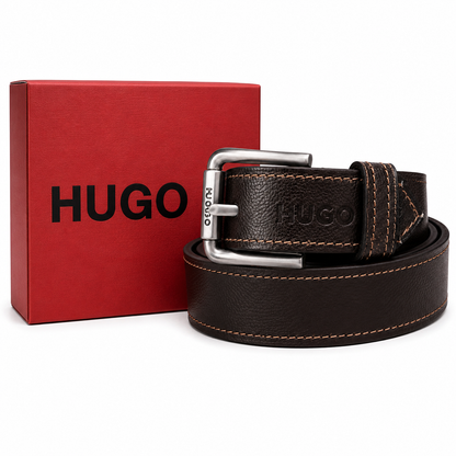 Hugo Boss Black Textured Leather Belt