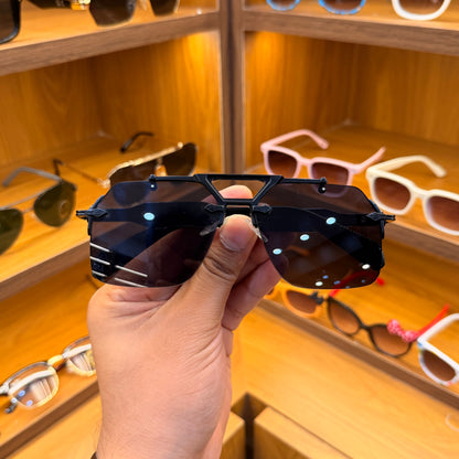 Metal Aviator Rimless Sunglasses for Unisex, Frameless Profile, for Everyday Wear