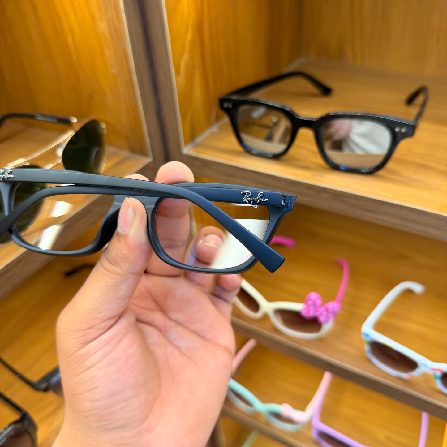 Ray Ban 4456 Matt Black Transparent Lens Polarised Premium Frame