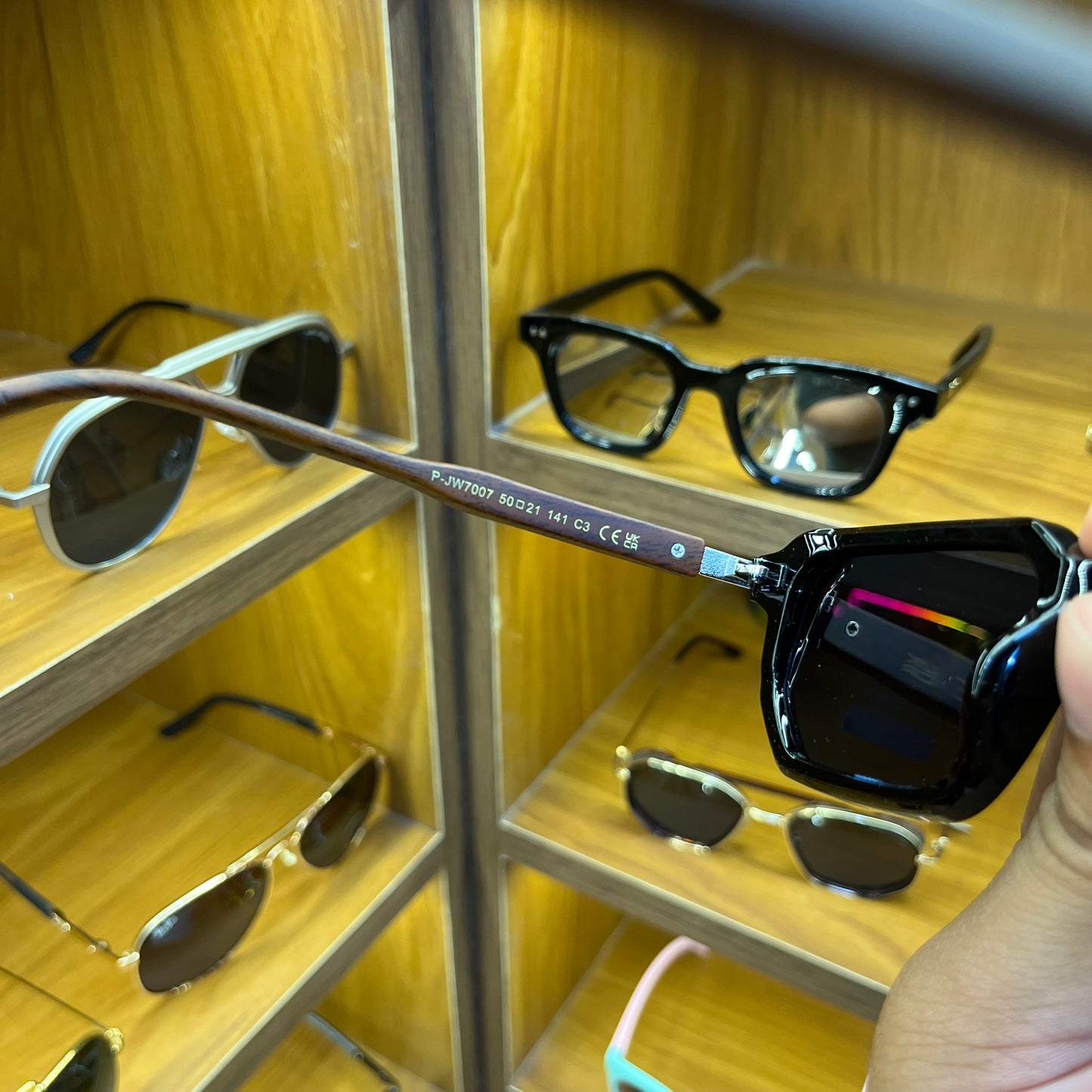 MOSCOT PJW7007 Rectangle Black Colour With Wooden Straps Premium Sunglasses