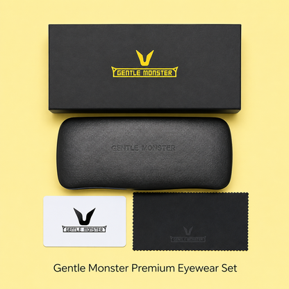 Gentle Monster Pink Lens [ South Side 01 ] Acetate Square Glasses in Black 48-22-152