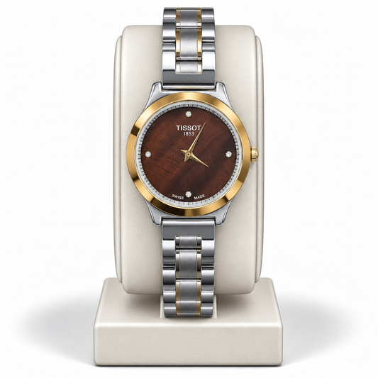 Tissot Brown Dial Two-Tone Classic Watch