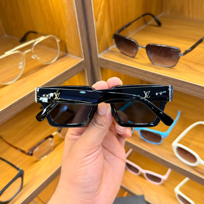 LV F35104 black rectangle Premium Sunglasses