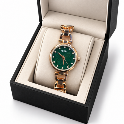 Fossil Emerald Green Statement Bracelet Watch