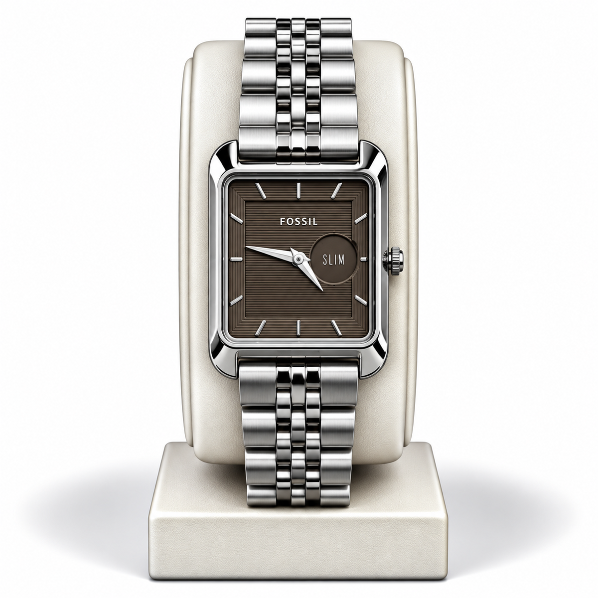 Fossil Slim Brown Textured Dial Stainless Steel Watch