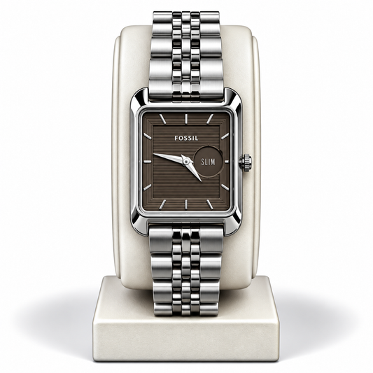 Fossil Slim Brown Textured Dial Stainless Steel Watch