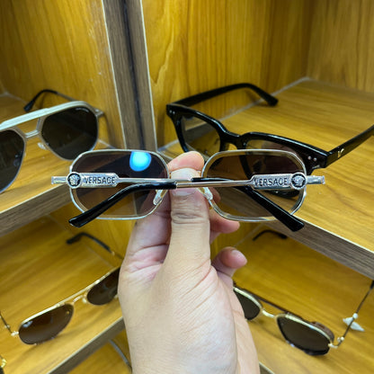 Varsace VE8066 Brown Shade Metal Frame Luxury Sunglass