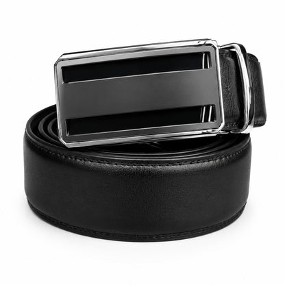 Premium Black & Silver Executive Automatic Heavy Buckle Belt