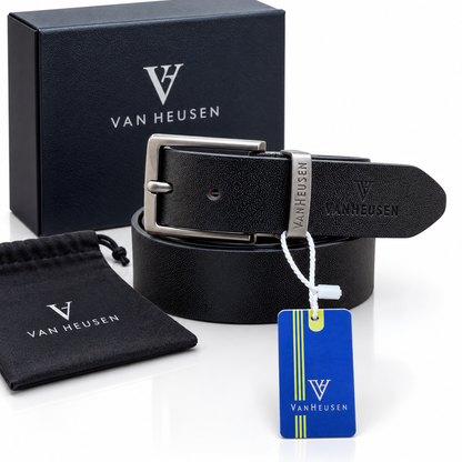 Van Heusen Classic Textured Black Leather Belt