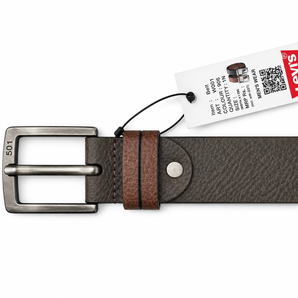 Levi’s Classic Textured Leather Belt – Dark Brown