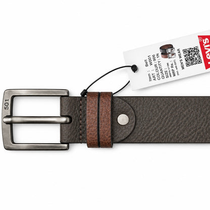 Levi’s Classic Textured Leather Belt – Dark Brown