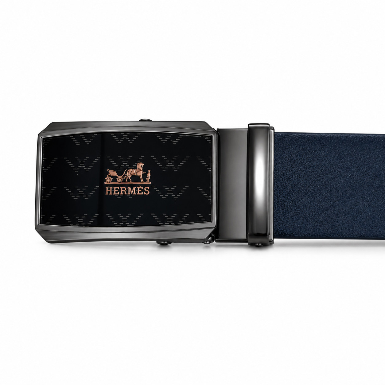 Hermès Black Patterned Automatic Belt