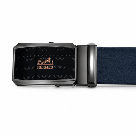 Hermès Black Patterned Automatic Belt