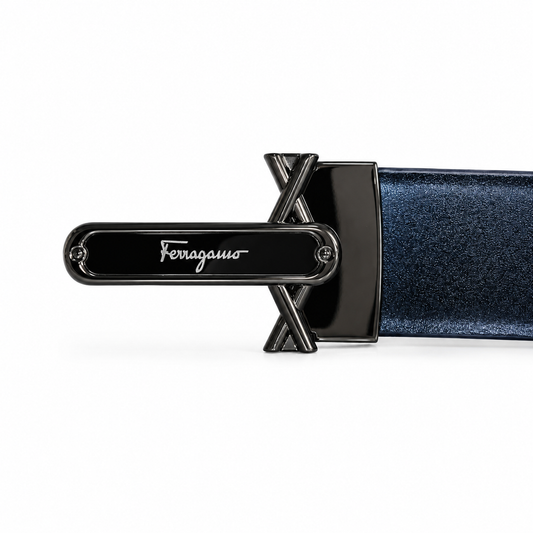 Ferragamo Black Signature Monogram Buckle Belt