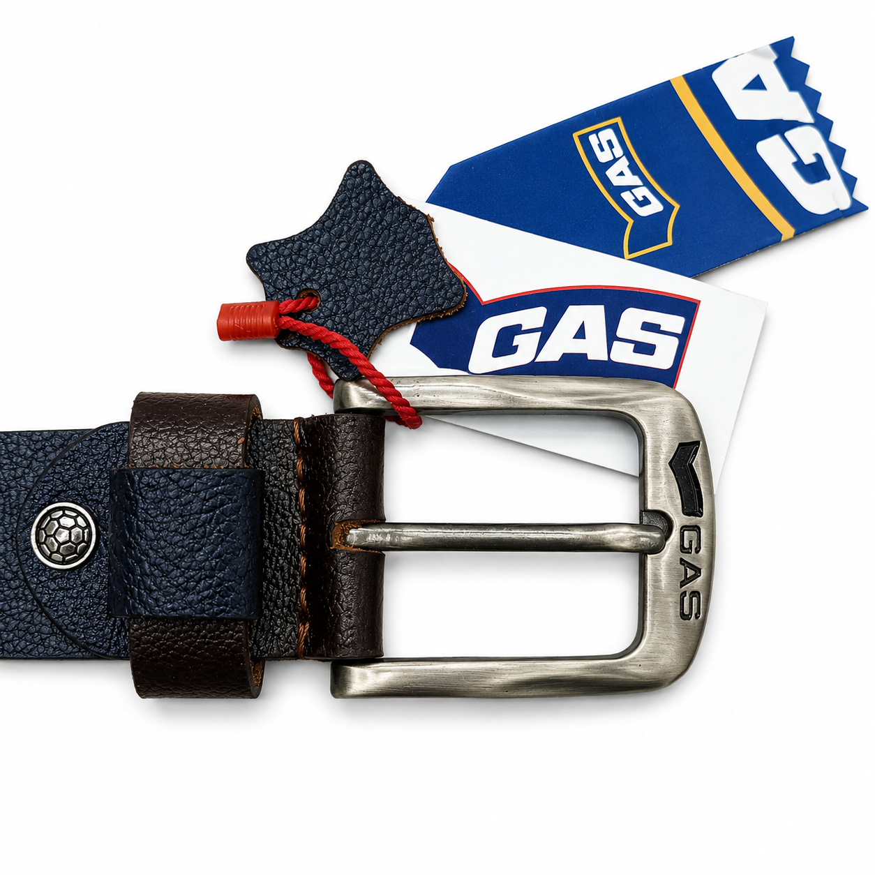 GAS Brown Textured Leather Belt