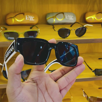 D&G Black-White Premium Sunglasses